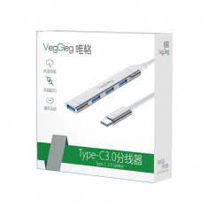 Bộ Chia USB type C ra 4 Cổng USB 3.0 Veggieg V-K303