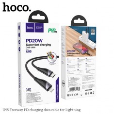 Cáp hoco u95 đầu type c ra lightning sạc nhanh 20w