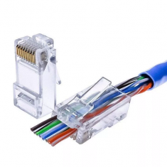 Đầu bấm mạng Cat5 và Cat6 Xuyên thấu - bịch 100 cái