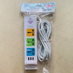 Ổ cắm điện 3 lổ 3 cổng USB K202